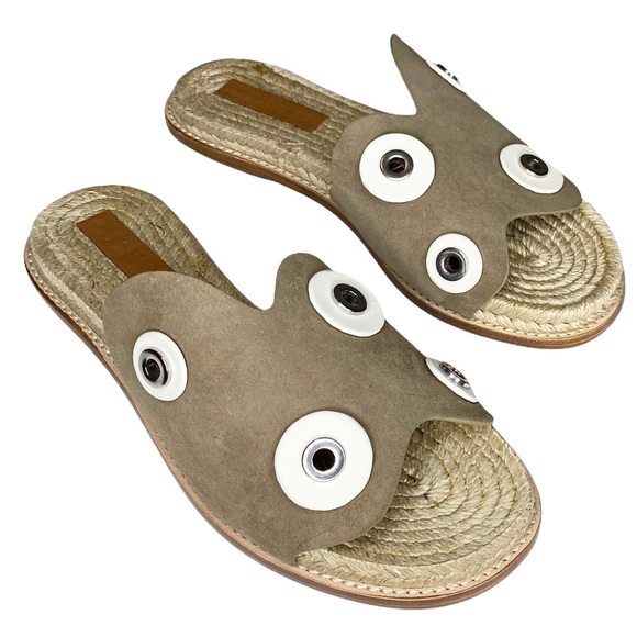 new Mercedes Castillo ☀︎︎ Hardware Detailed Suede Flat Sandals ☀︎︎ Brown 7M 37 - Picture 6 of 17